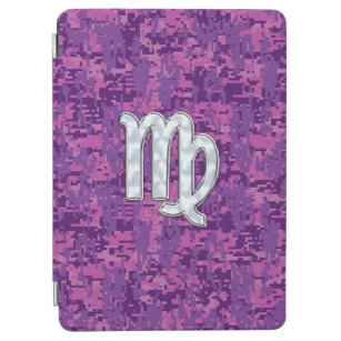 Virgo Sign on Pink Fuchsia Digital Camouflage iPad Air Cover