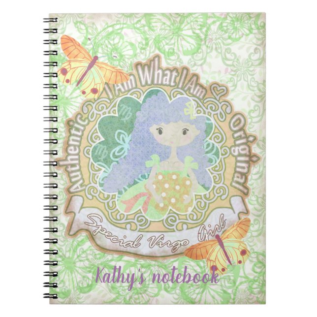 Virgo signs. Personalised. notebook (Front)