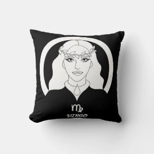 Virgo Silhouette Reversible Throw Pillow