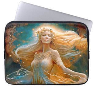 Virgo Star Sign Goddess, Celestial Being, Zodiac Laptop Sleeve