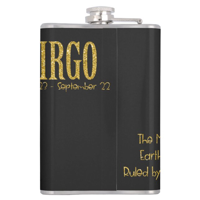 Virgo Star Sign Hip Flask (Back)