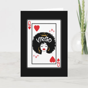 Virgo Star Sign Melanin Black Queen of Hearts Card