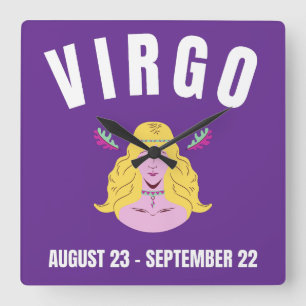 Virgo star sign square wall clock