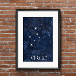 Virgo starsign Poster with name, star sign zodiac