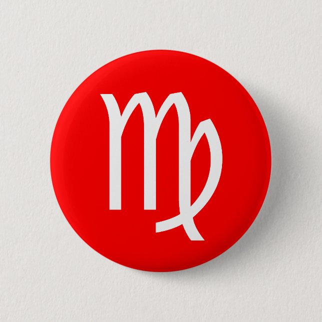 Virgo Symbol 6 Cm Round Badge (Front)