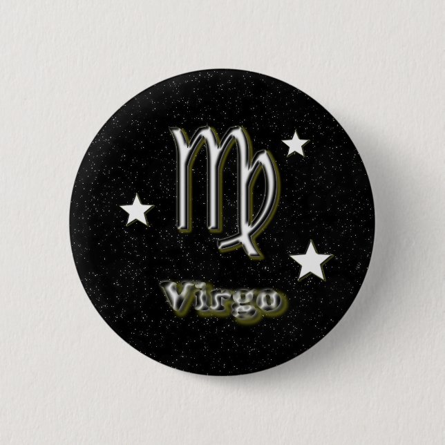Virgo symbol 6 cm round badge (Front)