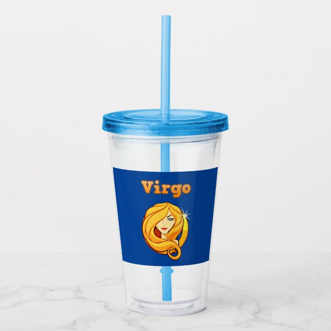 Virgo symbol  acrylic tumbler (Front)