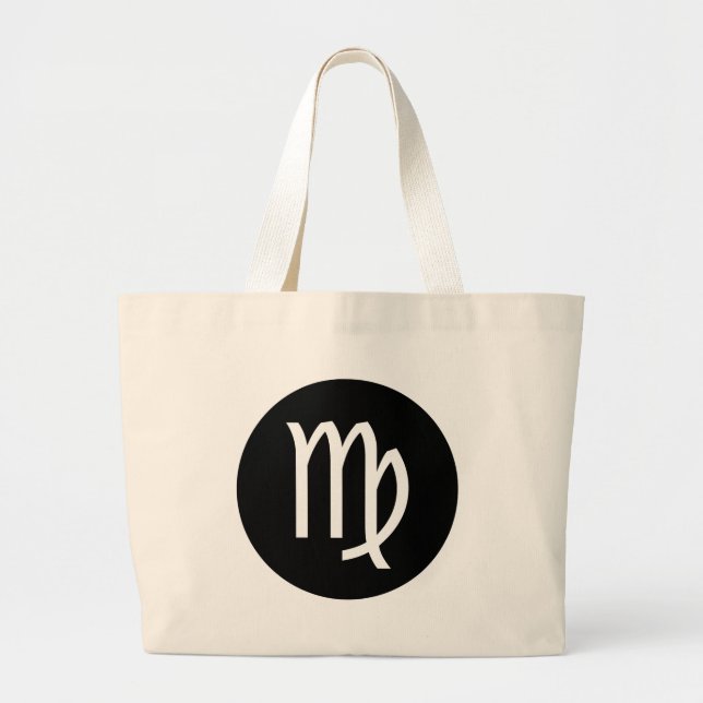 Virgo Symbol Large Tote Bag (Front)