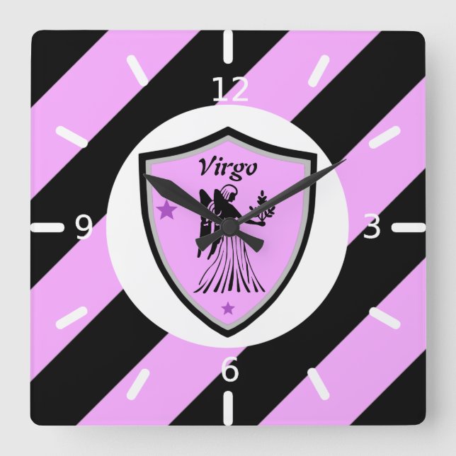 Virgo symbol        square wall clock (Front)