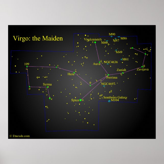 Virgo the Maiden Constellation Poster (Front)