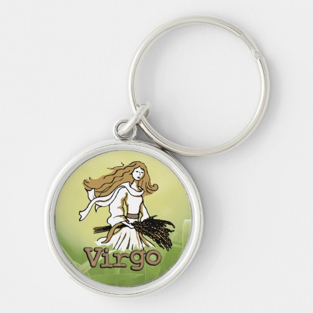 Virgo The Maiden earth sign keychain (Front)