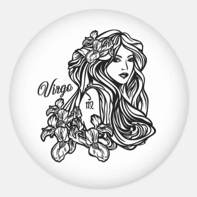 Virgo The Virgin Zodiac Classic Round Sticker (Front)