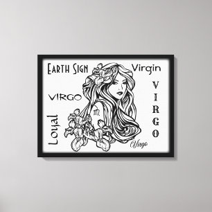 Virgo The Virgin Zodiac Framed Canvas Print