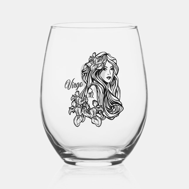 Virgo The Virgin Zodiac Glass (Front)