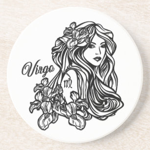 Virgo The Virgin Zodiac Glass Coaster