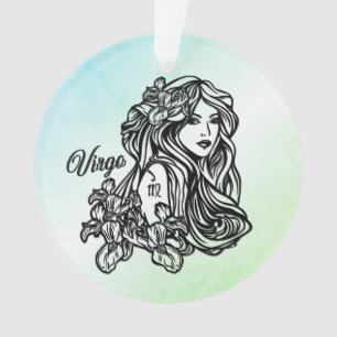Virgo The Virgin Zodiac Green Ornament