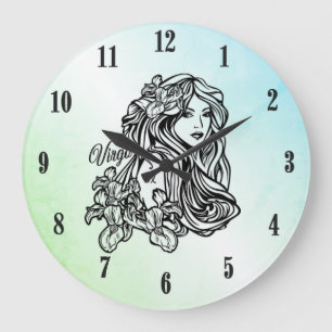 Virgo The Virgin Zodiac Mint Large Clock