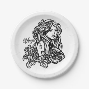 Virgo The Virgin Zodiac Paper Plate