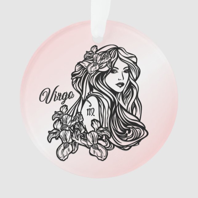 Virgo The Virgin Zodiac Pink Ornament (Front)
