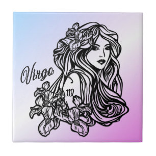 Virgo The Virgin Zodiac Purple Tile