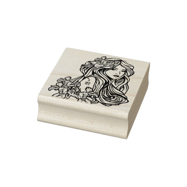 Virgo The Virgin Zodiac Rubber Stamp (Stamp)
