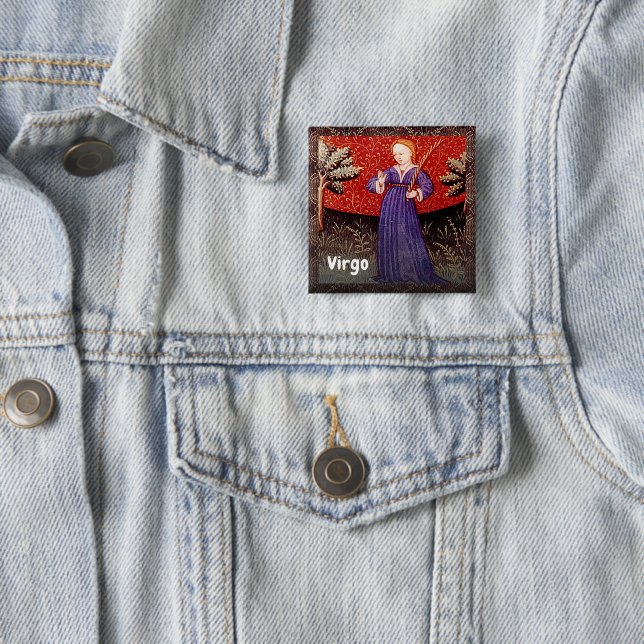 Virgo the Virgin Zodiac Sign Birthday Party 15 Cm Square Badge (In Situ)