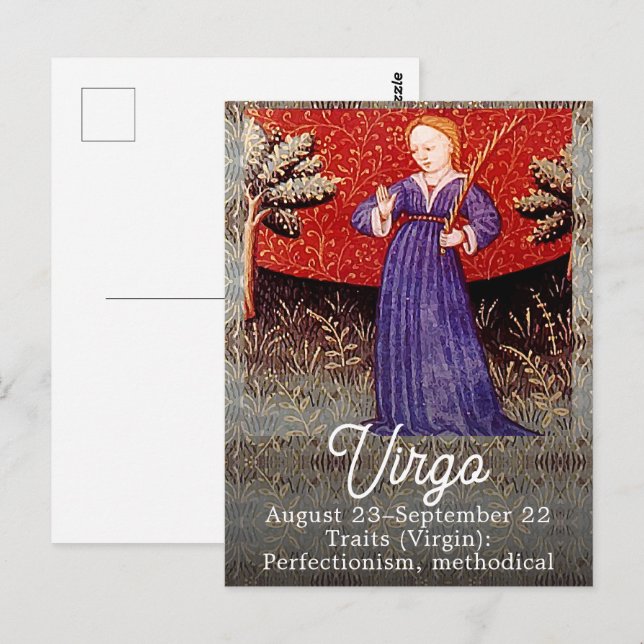 Virgo the Virgin Zodiac Sign Birthday Party Postcard (Front/Back)