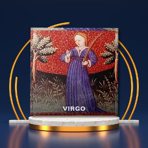 Virgo the Virgin Zodiac Sign Birthday Party Tile