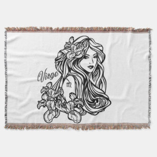 Virgo The Virgin Zodiac Throw Blanket
