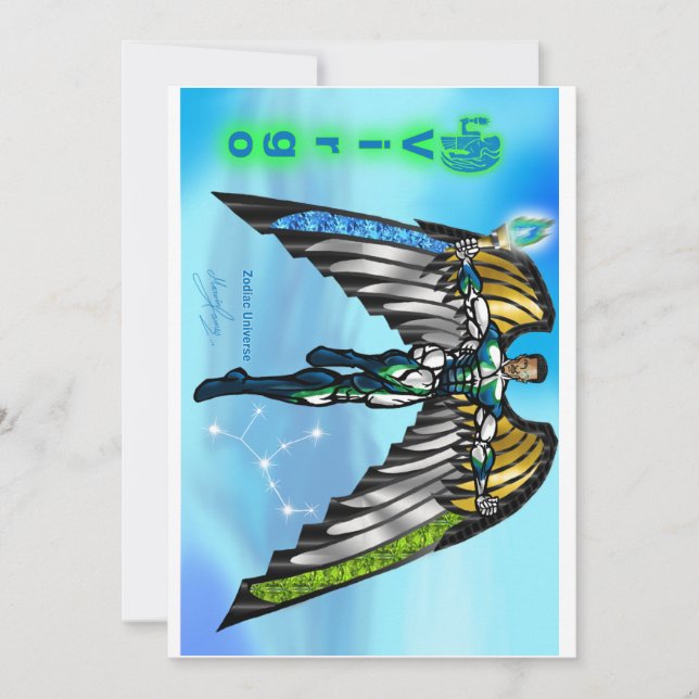Virgo Theme birthday invitation. Invitation (Front)