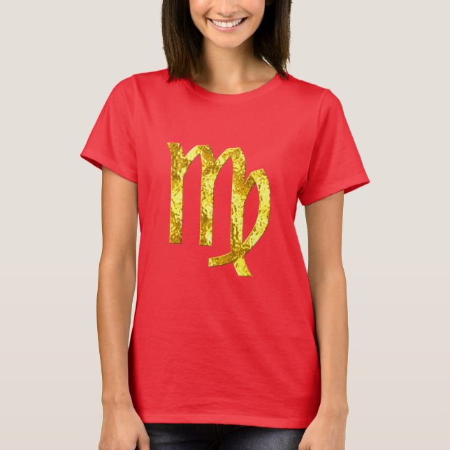 virgo-tshirt-gold-red T-Shirt (Front)