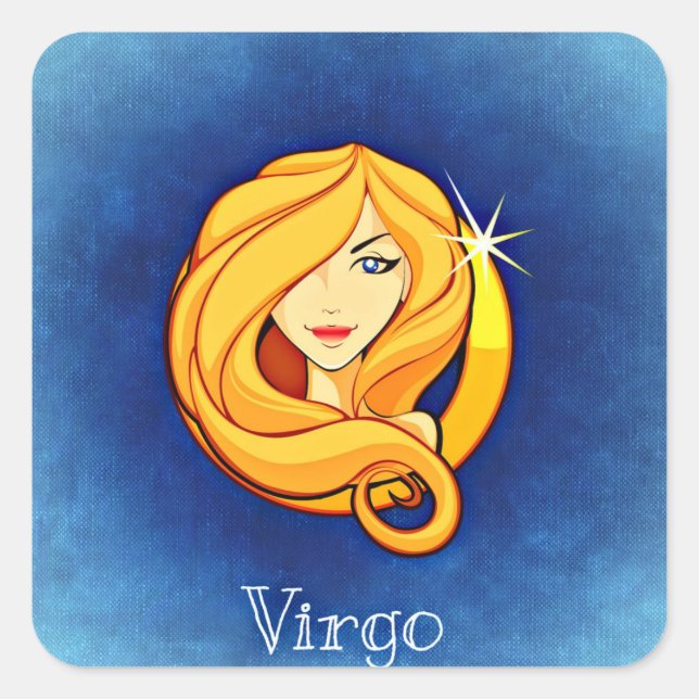 Virgo, Vergine Square Sticker (Front)