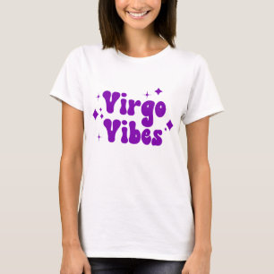 Virgo Vibes Zodiac Astrology Purple Stars T-Shirt