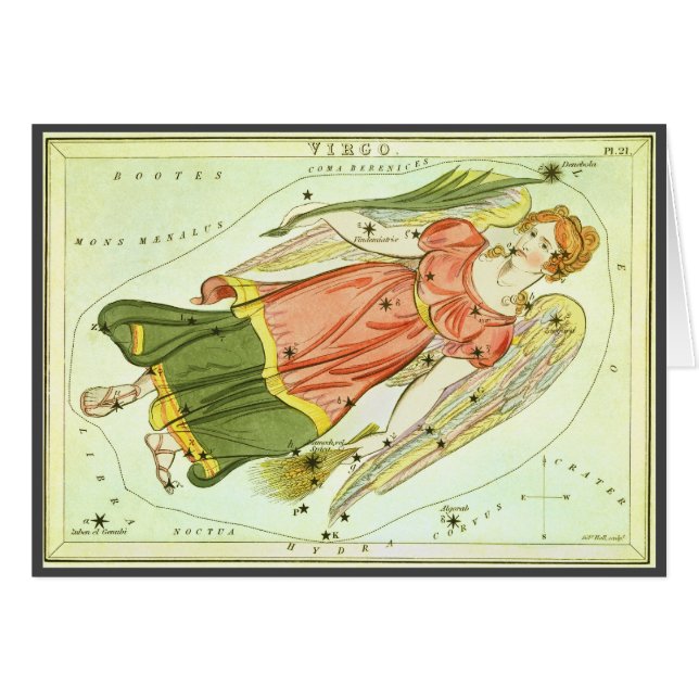 Virgo Virgin Vintage Constellation Urania's Mirror (Front Horizontal)