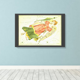 Virgo Virgin Vintage Constellation Urania's Mirror Canvas Print