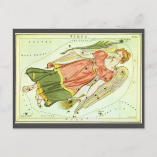 Virgo Virgin Vintage Constellation Urania's Mirror Postcard