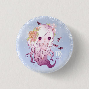 Virgo virgin Zodiac 3 Cm Round Badge