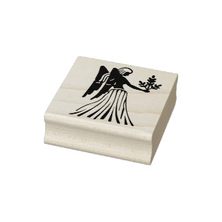 virgo virgin zodiac art stamp