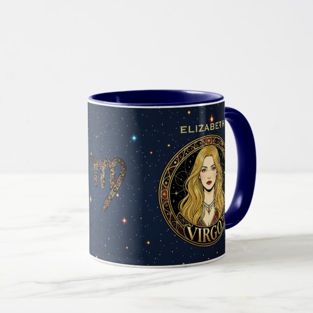 Virgo Virgin Zodiac Symbol Mug (Front Right)