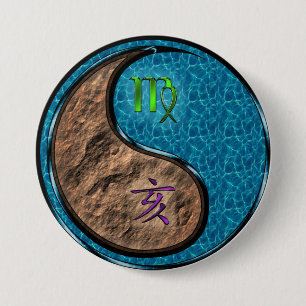 Virgo & Water Boar 7.5 Cm Round Badge