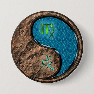 Virgo & Water Dog 7.5 Cm Round Badge