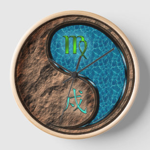 Virgo & Water Dog Clock