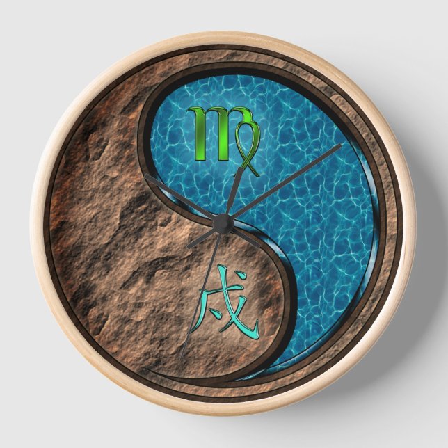 Virgo & Water Dog Clock (Front)