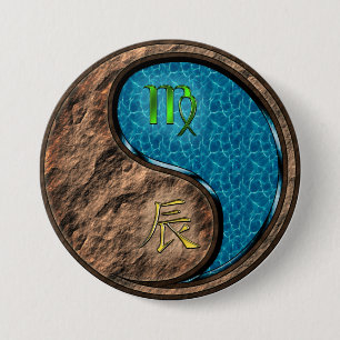 Virgo & Water Dragon 7.5 Cm Round Badge