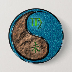 Virgo & Water Goat 7.5 Cm Round Badge