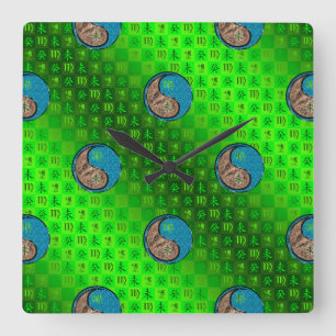 Virgo & Water Goat Square Wall Clock
