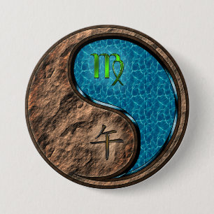Virgo & Water Horse 7.5 Cm Round Badge