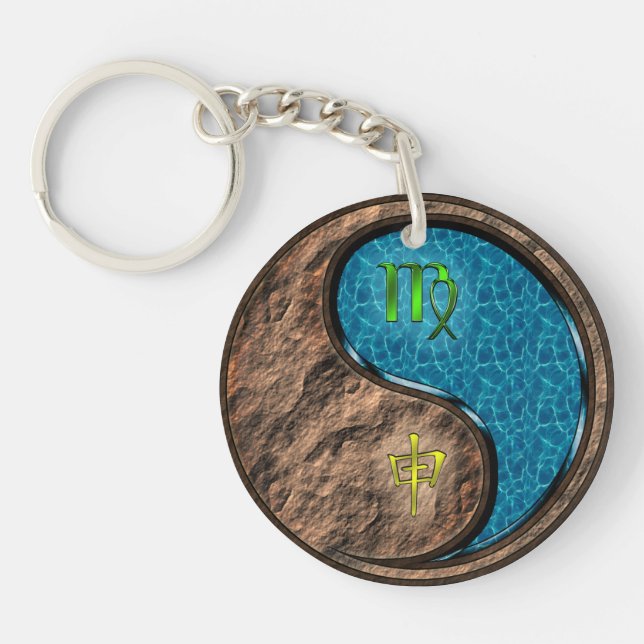 Virgo & Water Monkey Key Ring (Front)