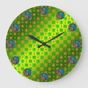 Virgo & Water Monkey Large Clock