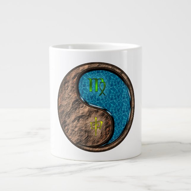 Virgo & Water Monkey Large Coffee Mug (Front)